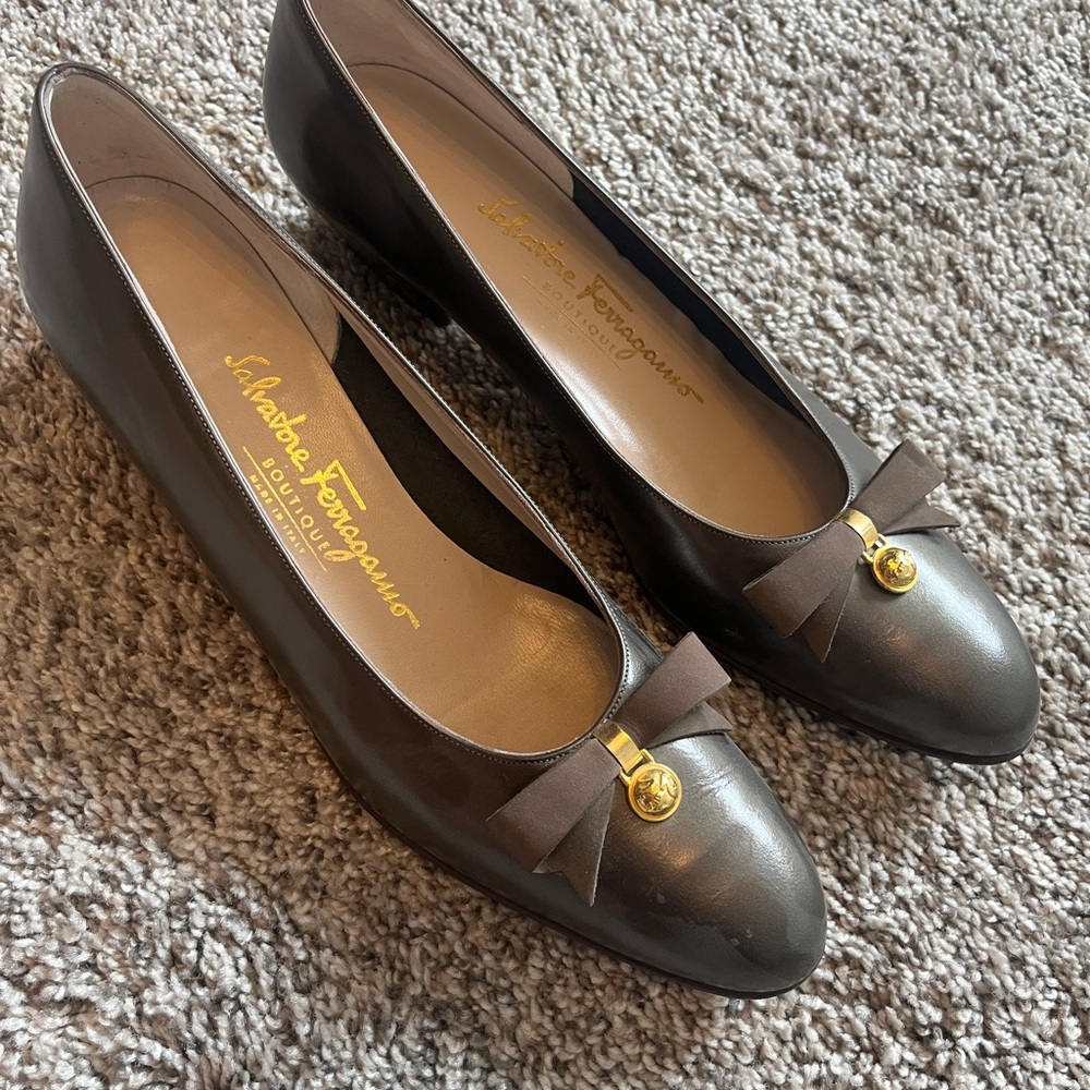 Salvatore Ferragamo Brown Flats Timeless Elegance